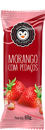 Picolé Morango com Pedaços